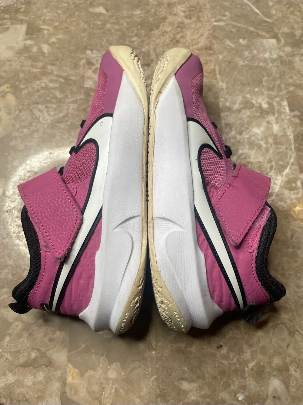 Nike Kids Pink and Black Velcro Athletic Sneakers